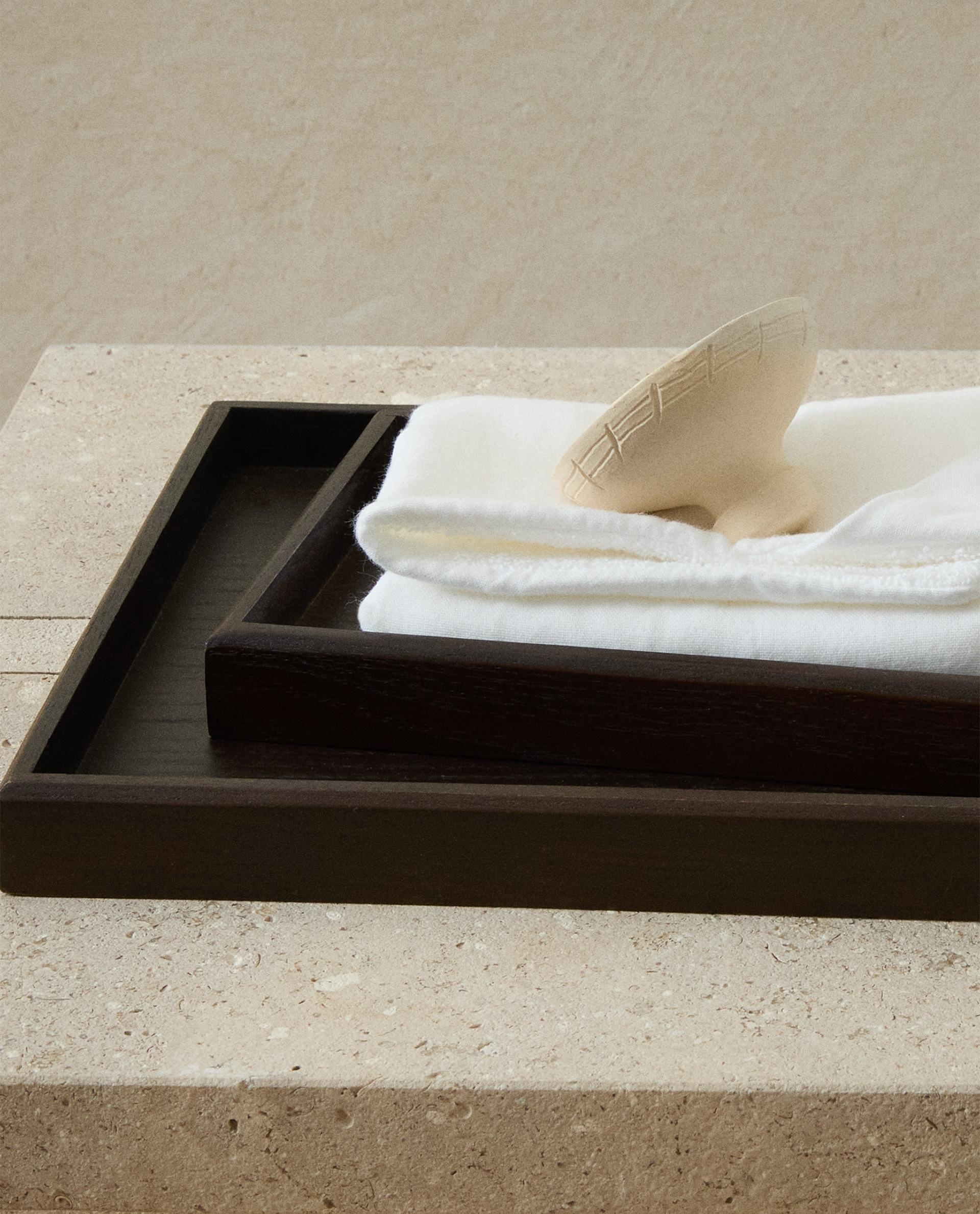 WOODEN BATHROOM TRAY | Zara Home Malta