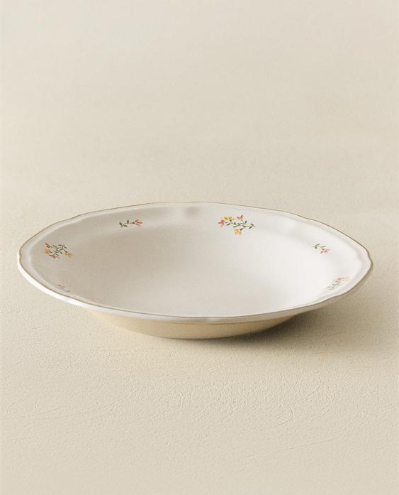 FLORAL PORCELAIN SOUP PLATE