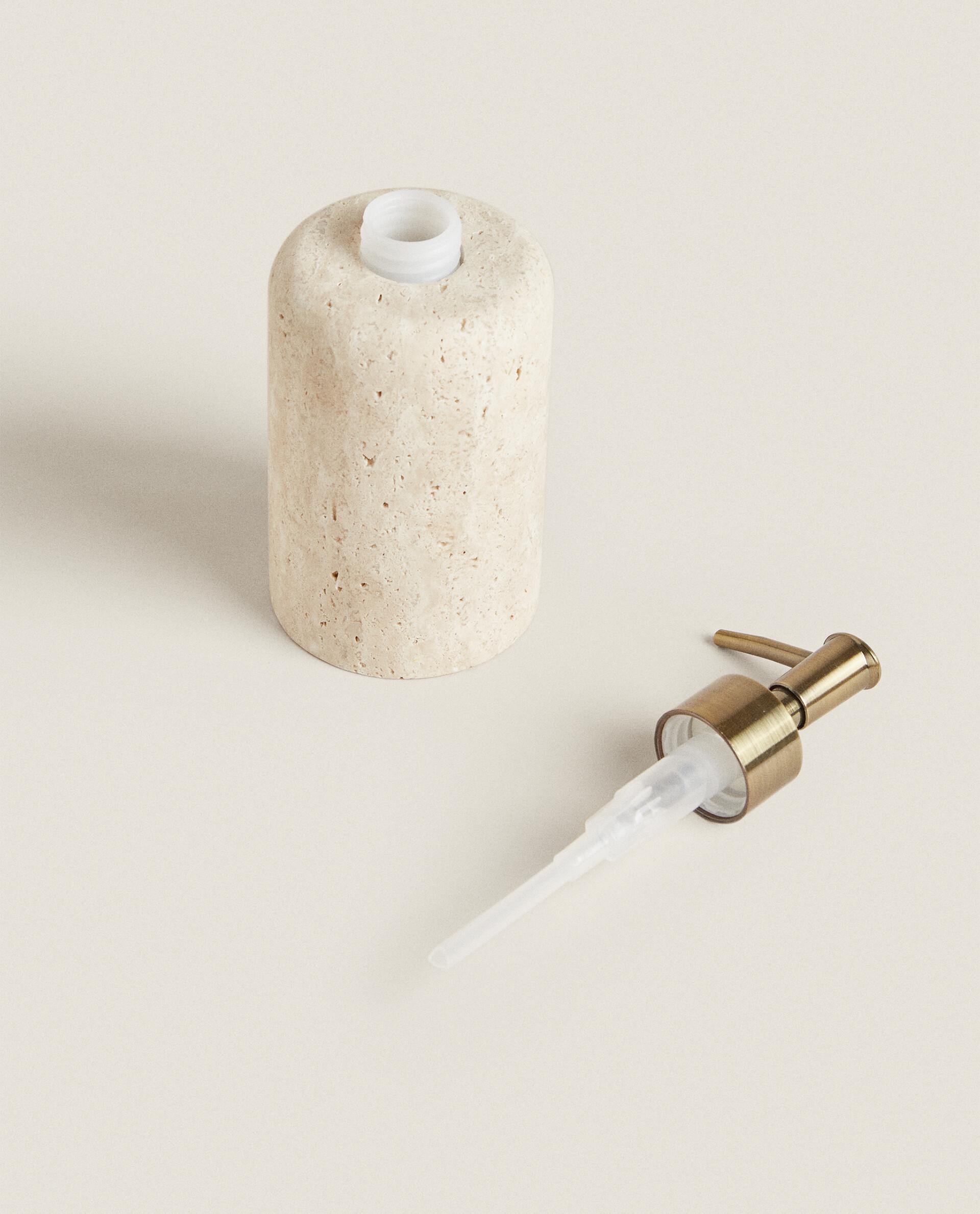 BEIGE MARBLE SOAP DISPENSER