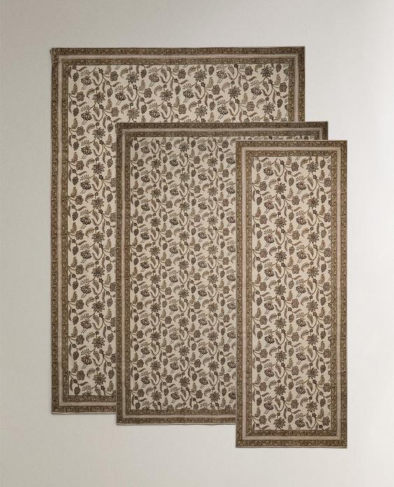 TAPIS À IMPRIMÉ FLORAL