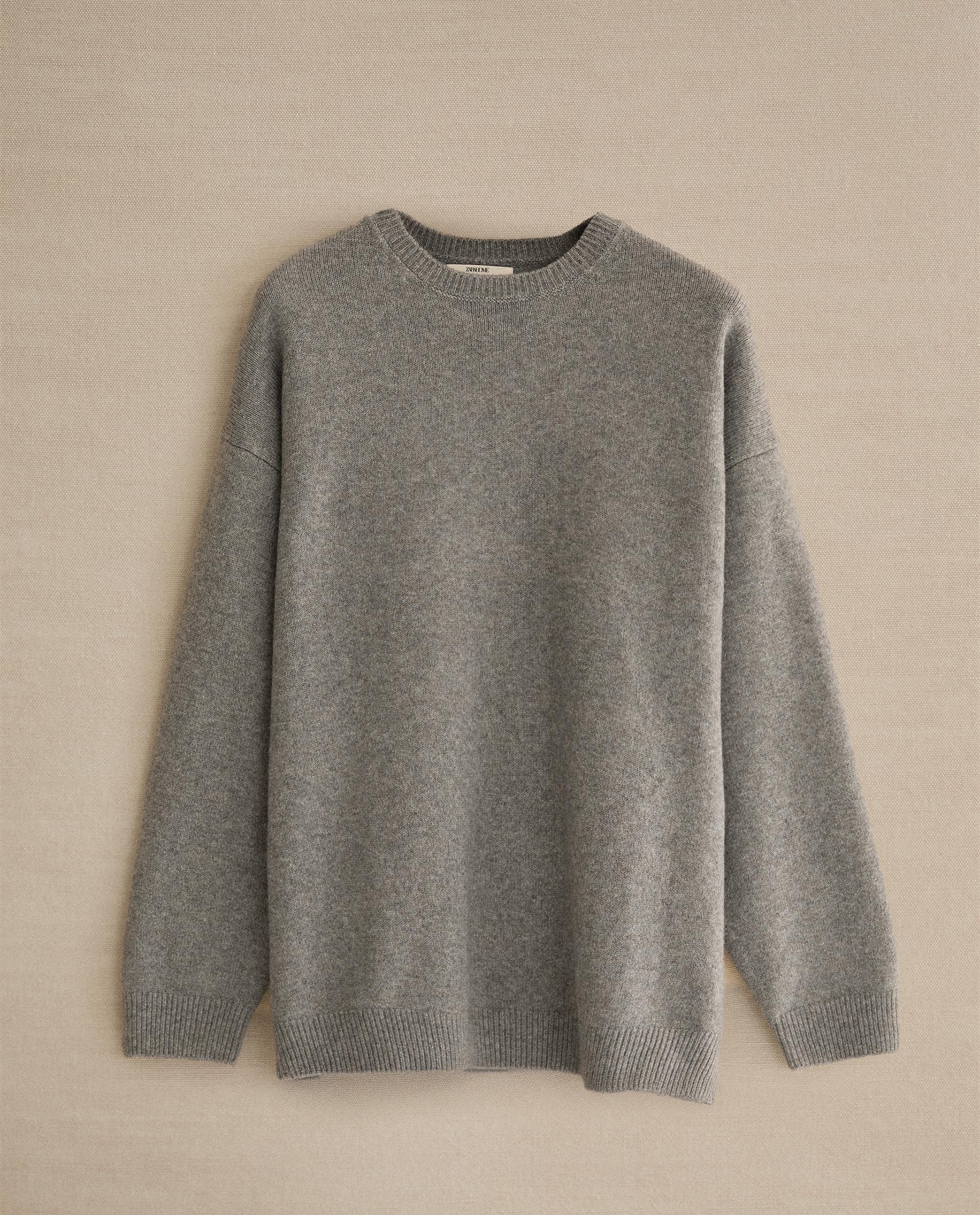 ZARA ウール混ハウンドトゥースセーター ウールジャンパー