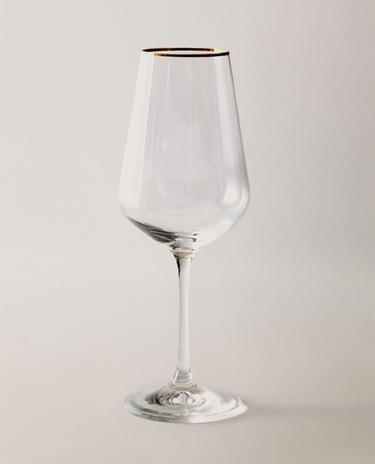 GLAS I BOHEMIA CRYSTAL MED GULDFÄRGAD KANT