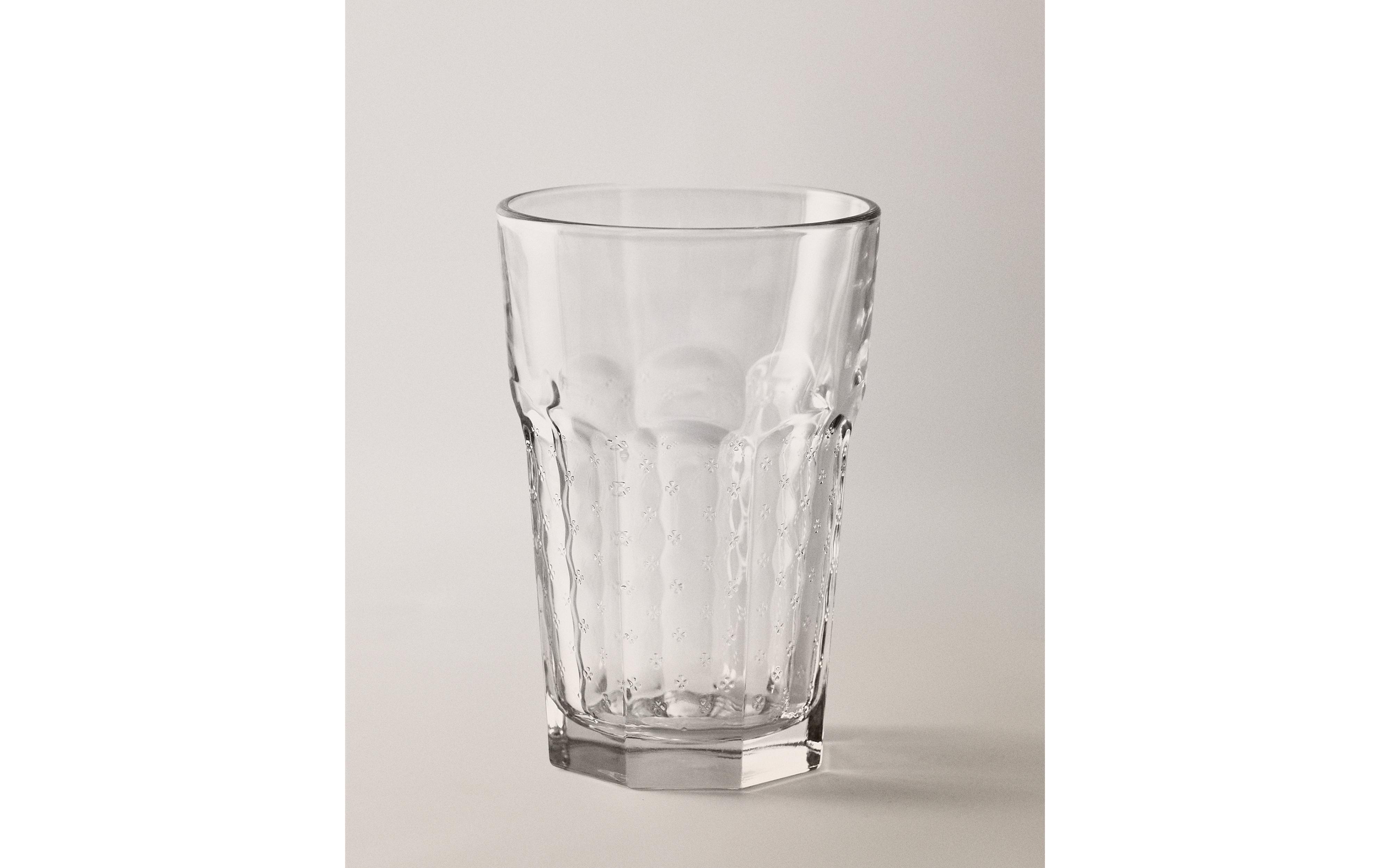 RAISED FLORAL DESIGN GLASS TUMBLER product thumbnail 8