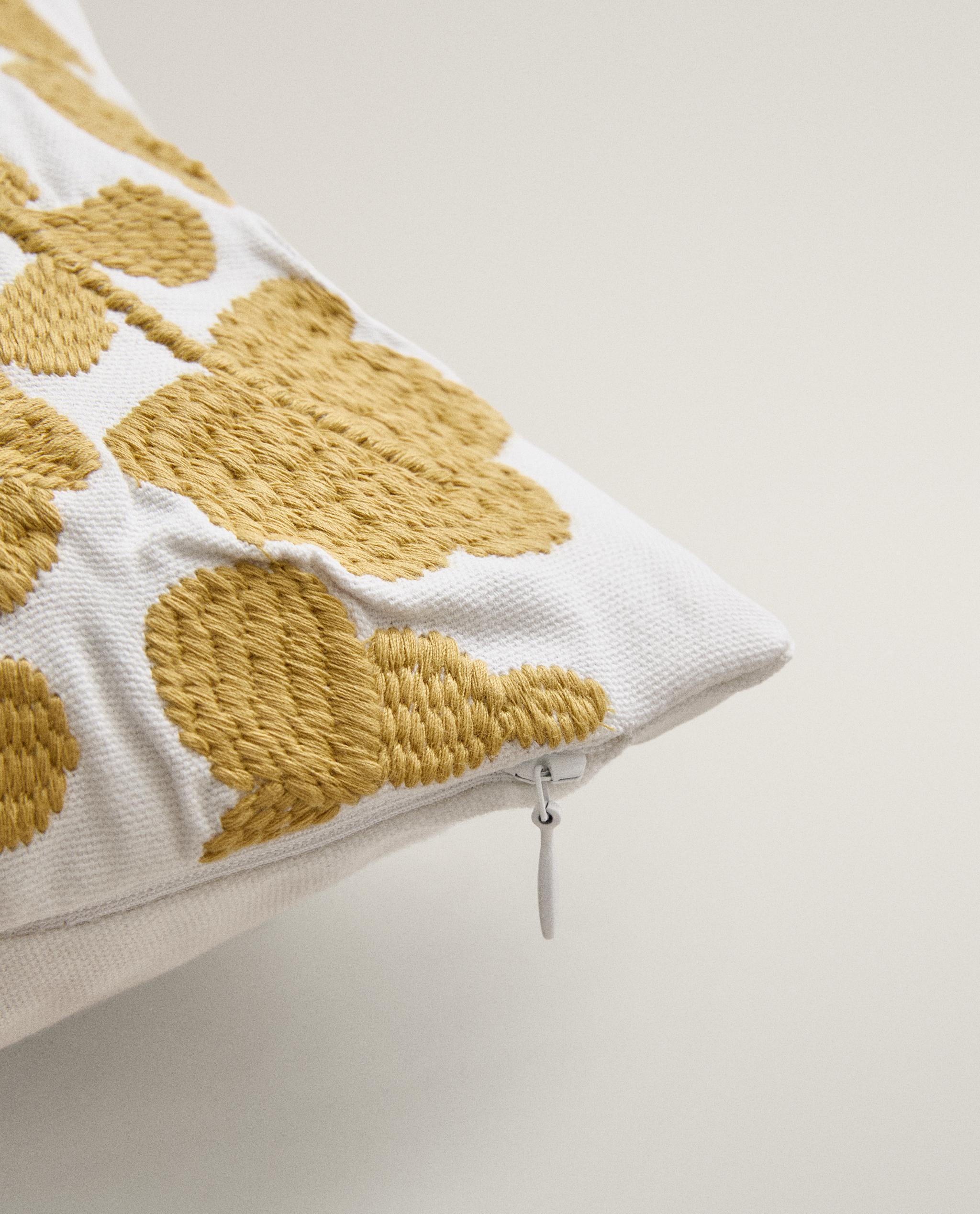 EMBROIDERED FLOWER CUSHION COVER product thumbnail 4