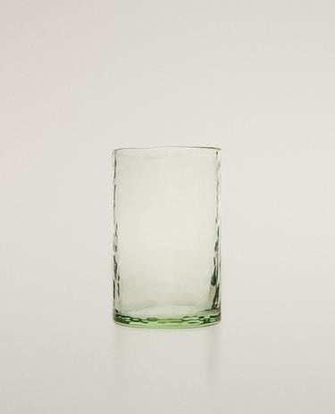 HAMMERED EFFECT GLASS SOFT DRINK TUMBLER