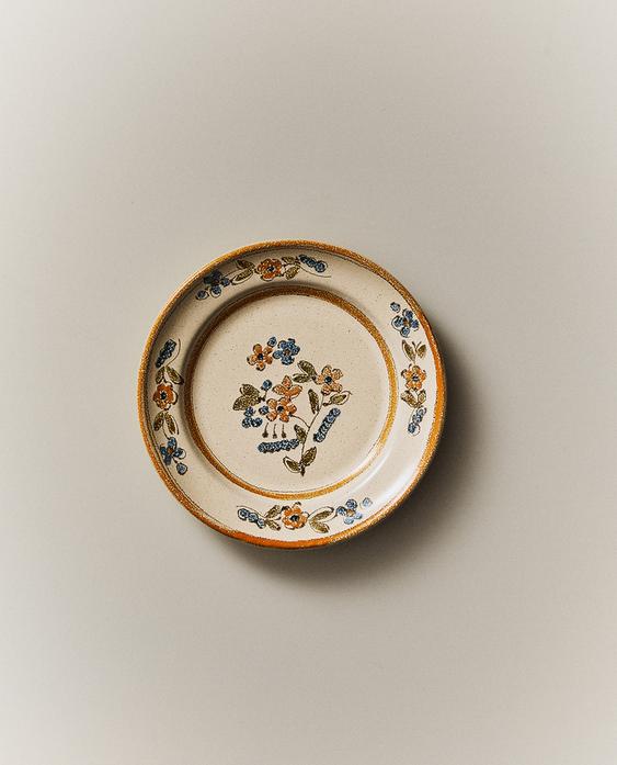 FLORAL TERRACOTTA SIDE PLATE
