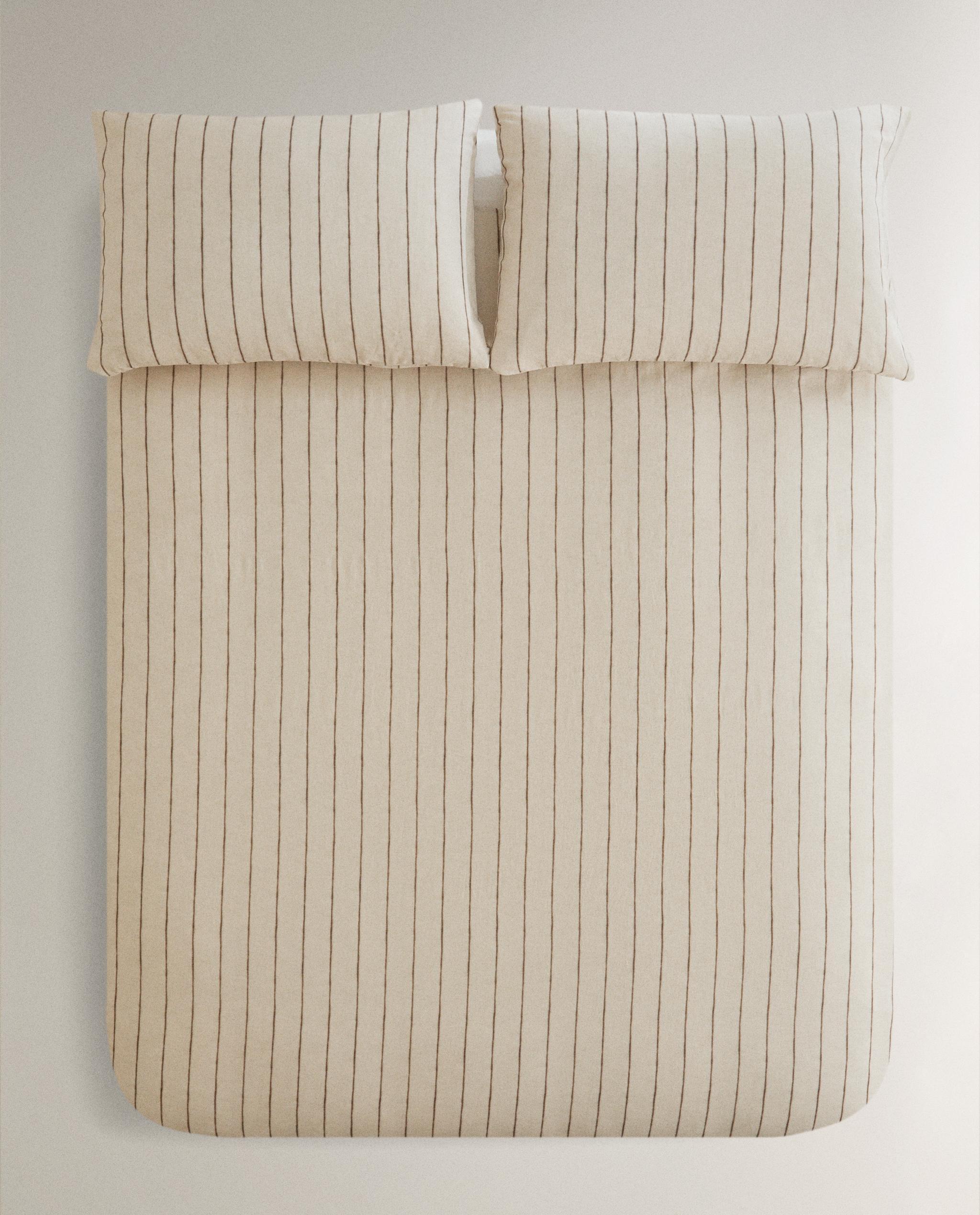 コットンリネン ストライプ デュべカバー | Zara Home 日本/Japan