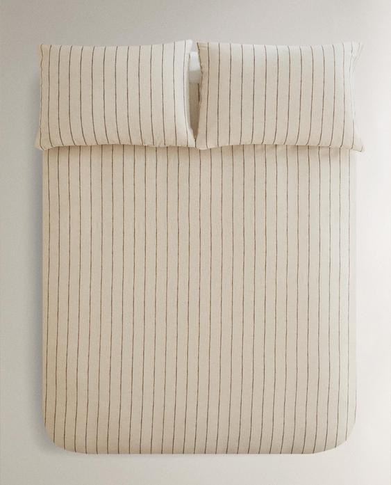 STRIPED COTTON AND LINEN DUVET COVER STRIPED COTTON AND LINEN DUVET COVER