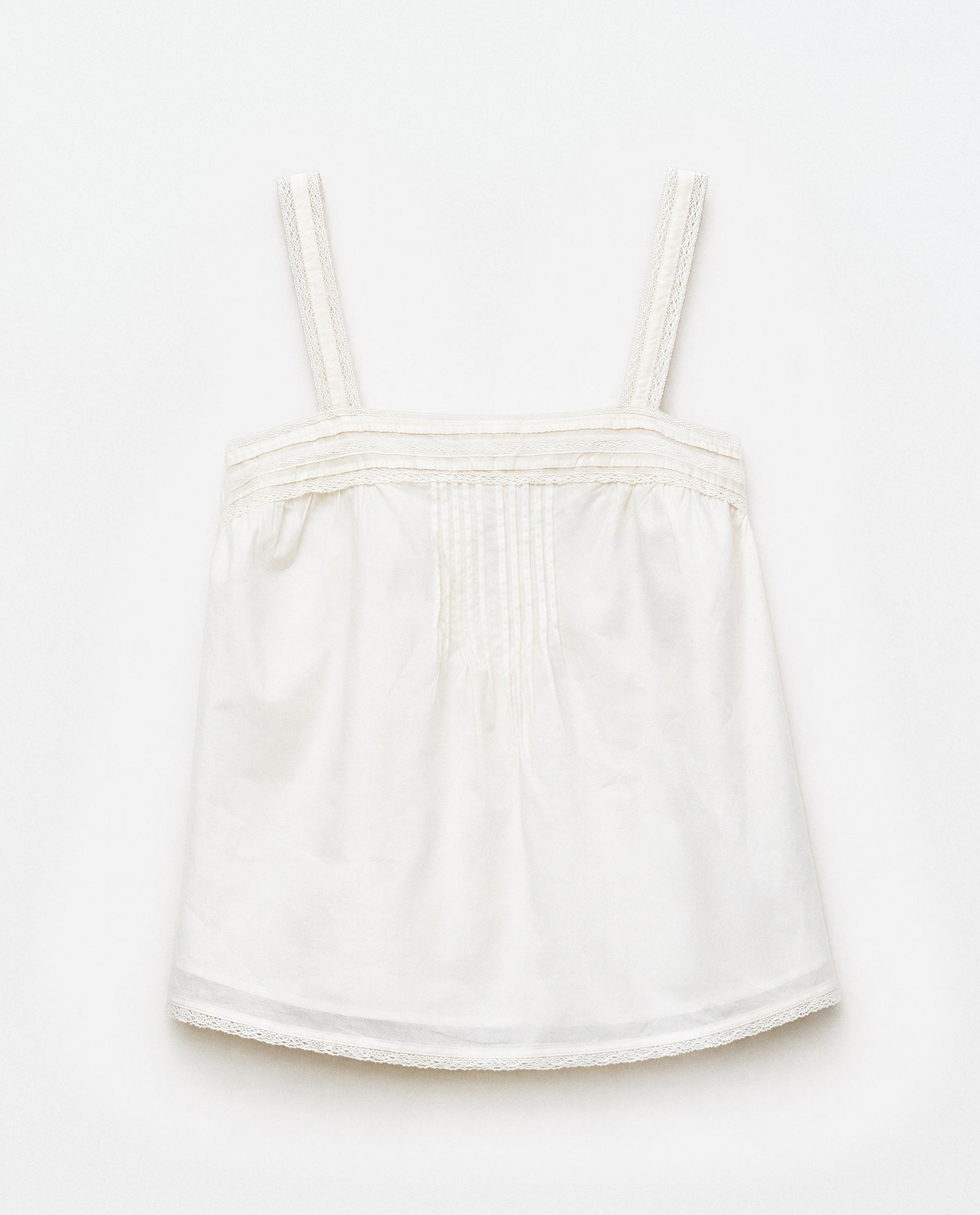 STRAPPY TOP WITH LACE AND PINTUCK DETAILS product thumbnail 7