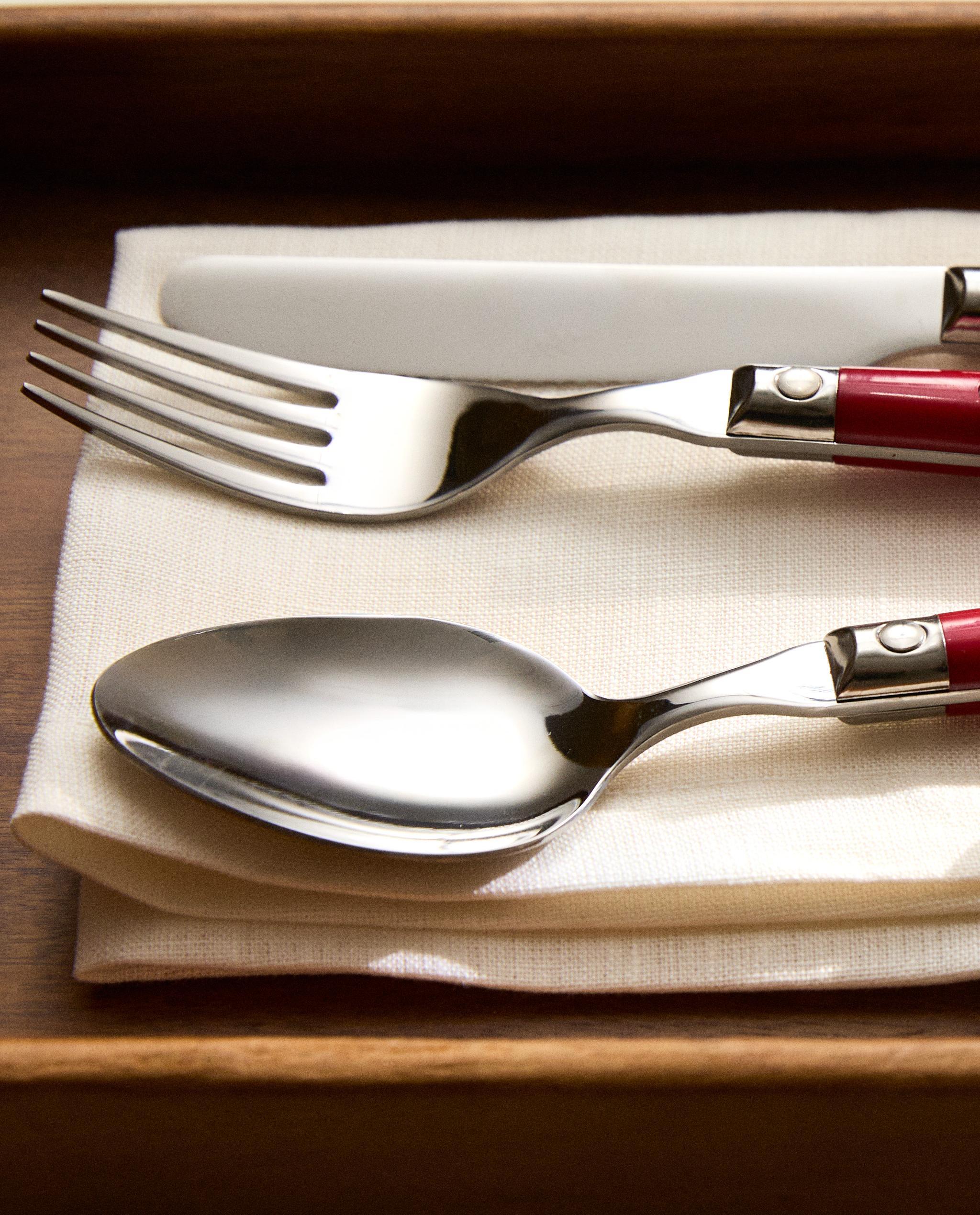 CUTLERY SET WITH RED HANDLE (SET OF 4) product thumbnail 7