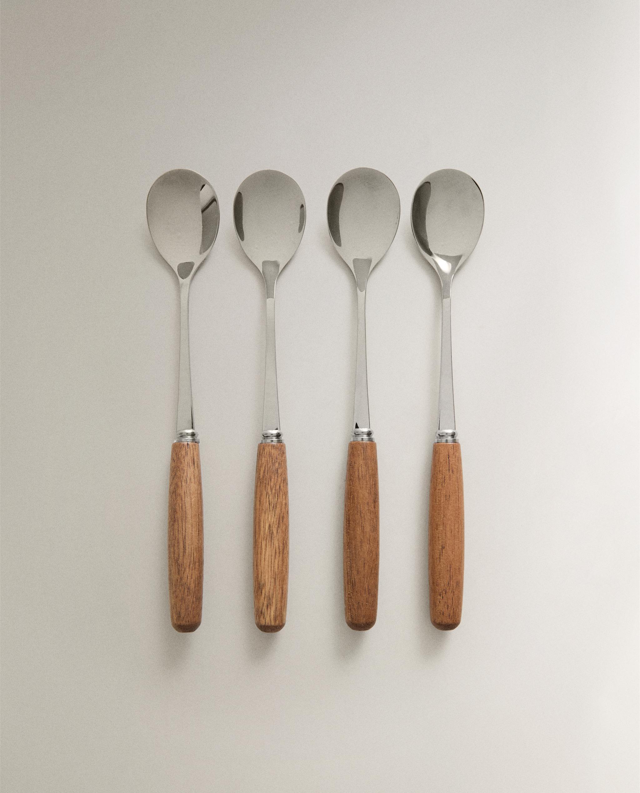 PACK OF WOODEN DESSERT SPOONS (PACK OF 4) product thumbnail 2