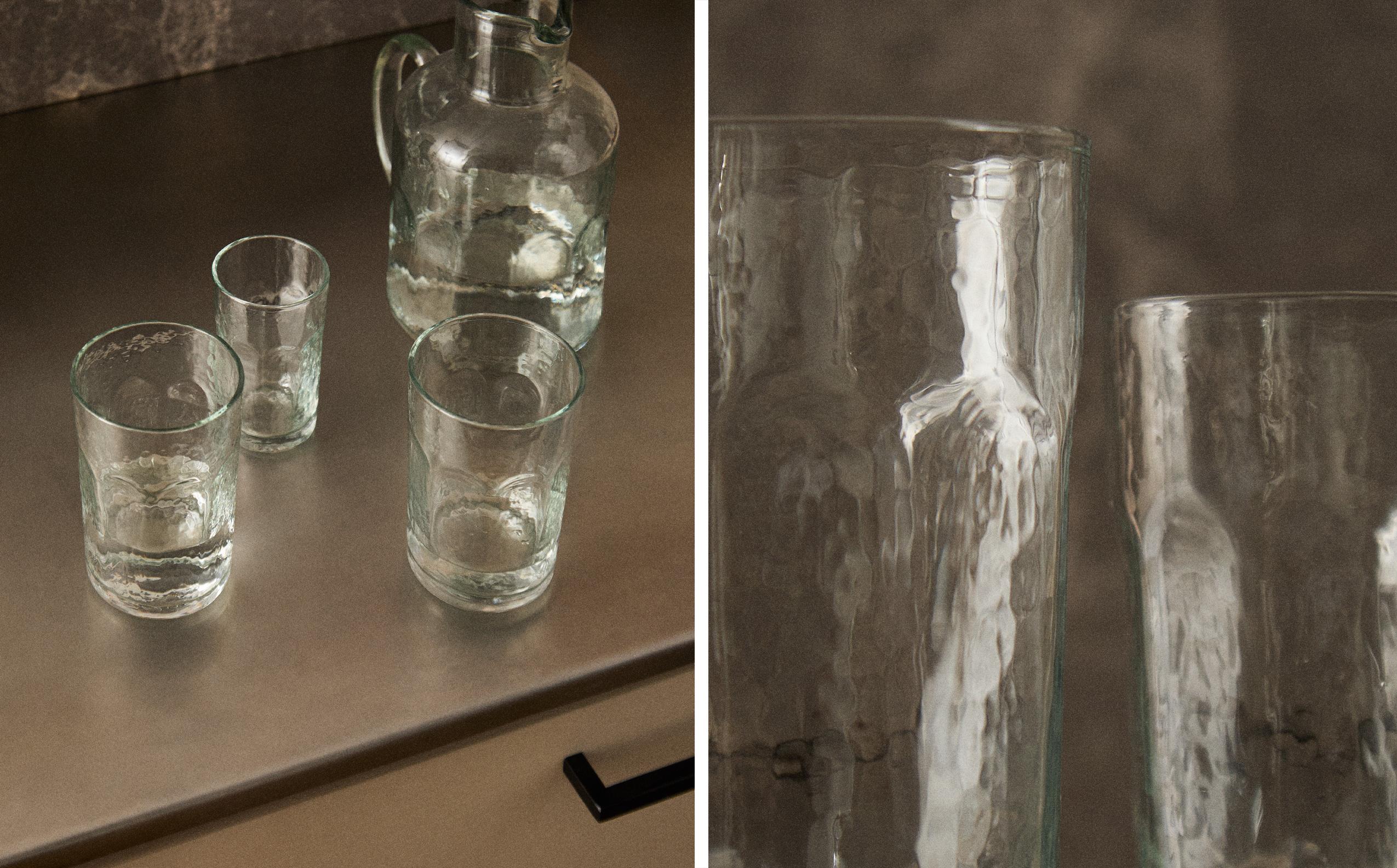 HAMMERED GLASSWARE SET