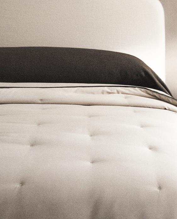 DOTTED SATEEN LINEN QUILTED BEDSPREAD DOTTED SATEEN LINEN QUILTED BEDSPREAD