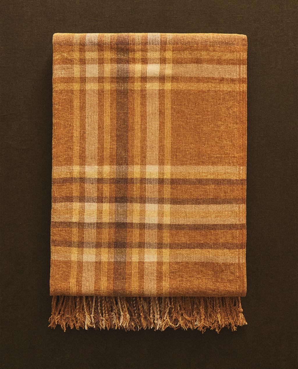 CHECK CHENILLE BLANKET