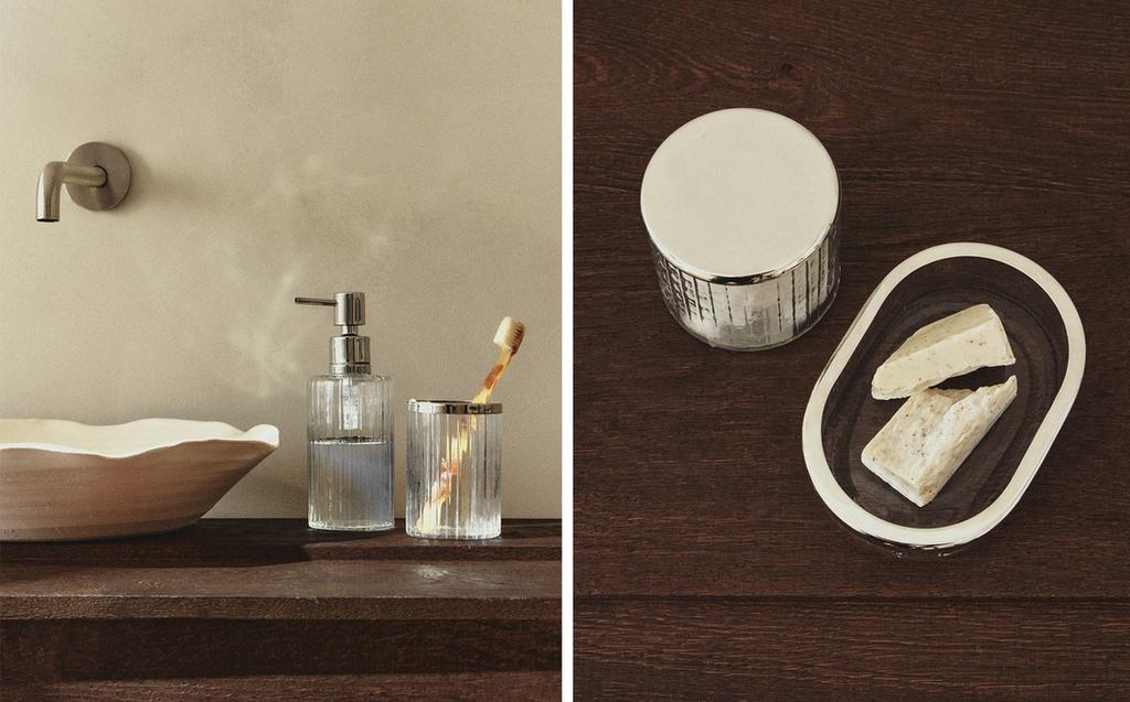 طقم حمام معدن بتصميم بارز