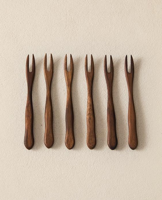 PACK TENEDORES APERITIVO MADERA (PACK DE 6)