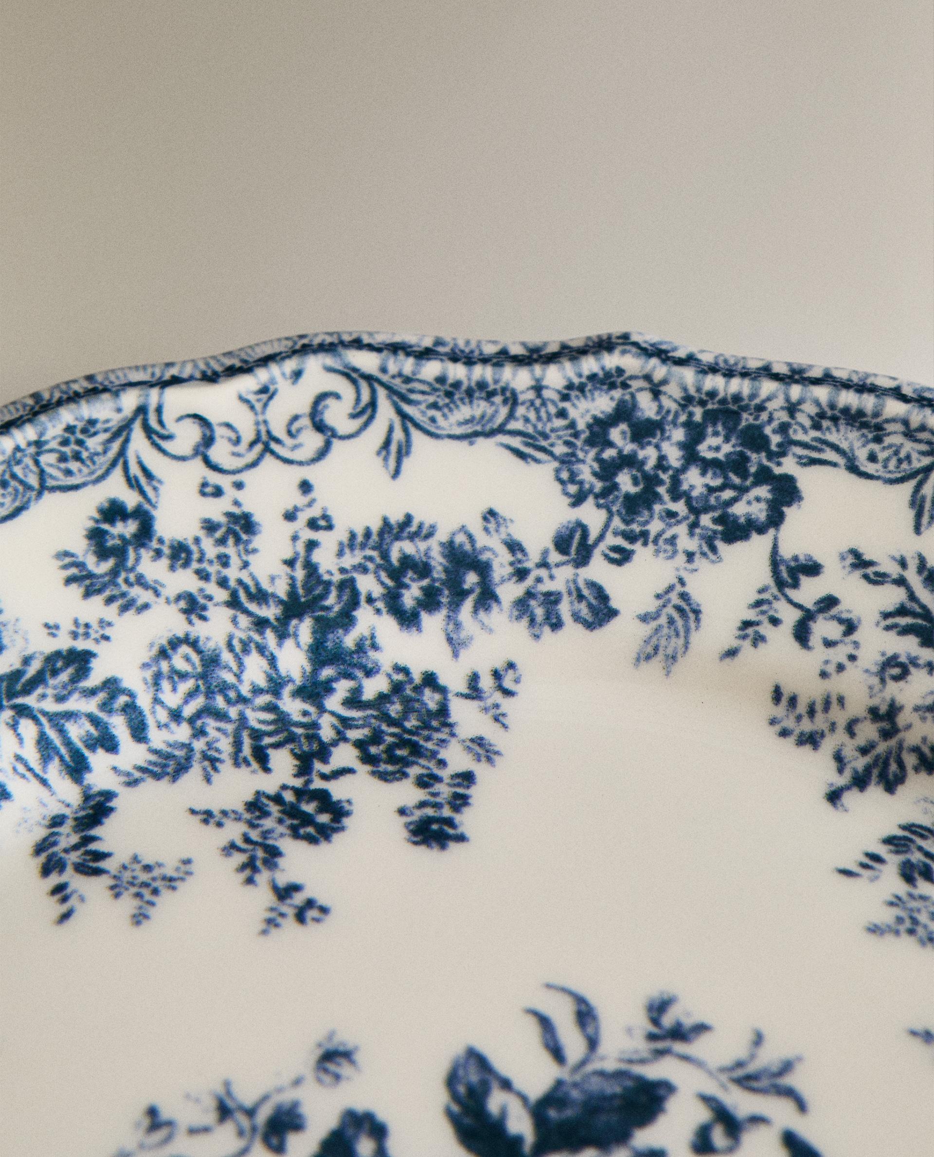 FLORAL EARTHENWARE DESSERT PLATE product thumbnail 3