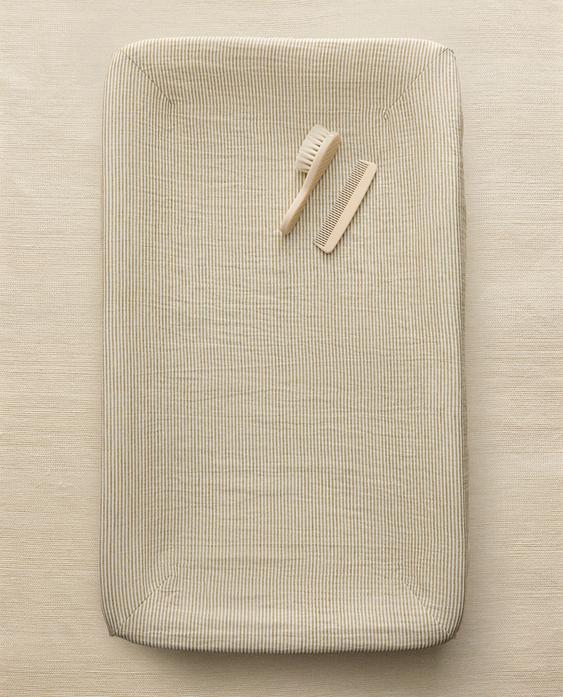 STRIPED MUSLIN BABY CHANGING MAT COVER