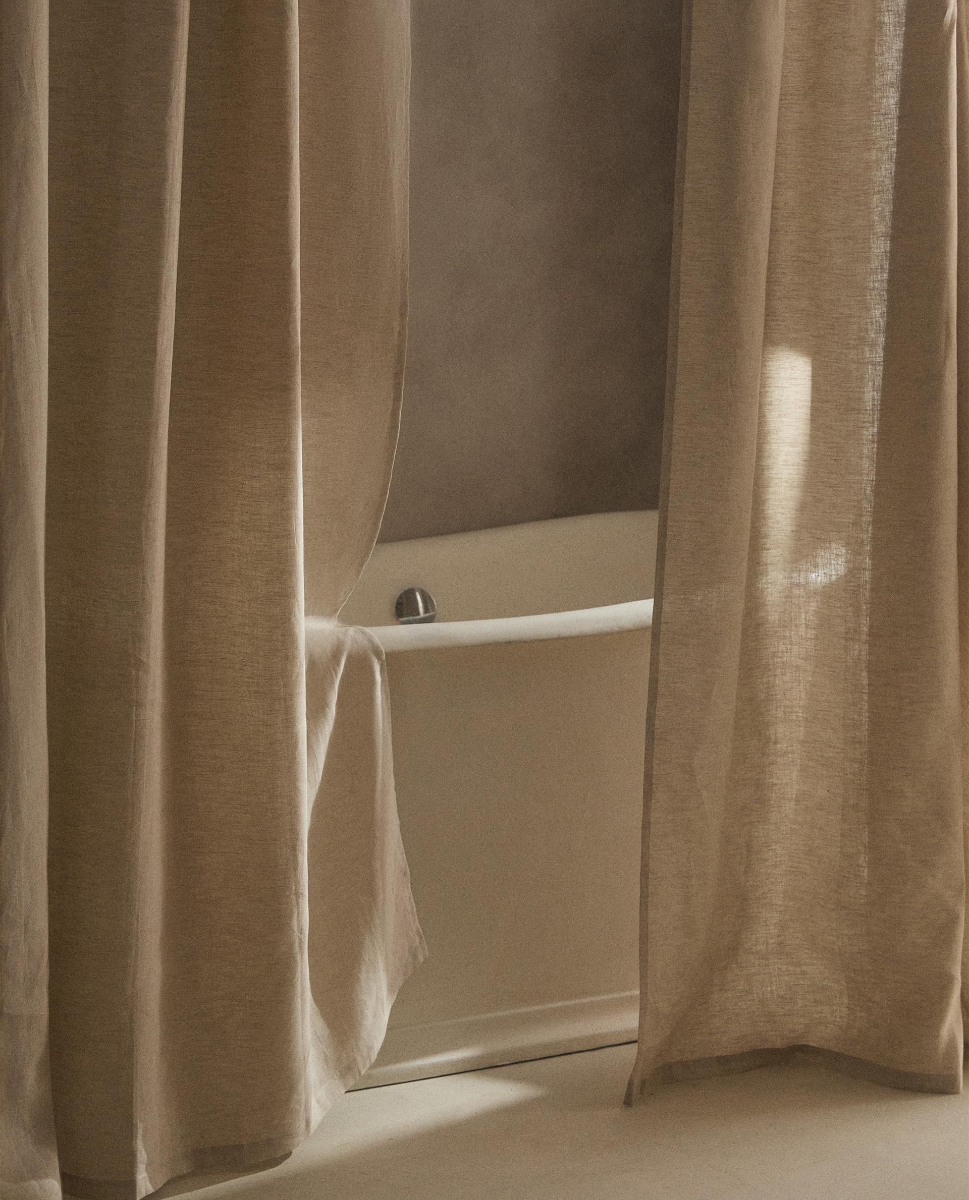 TRANSLUCENT LINEN SHOWER CURTAIN SHOWER CURTAINS NEW COLLECTION