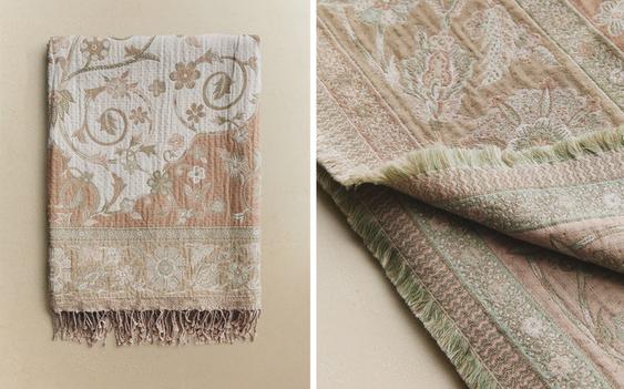 DECORATIVE FLORAL THROW