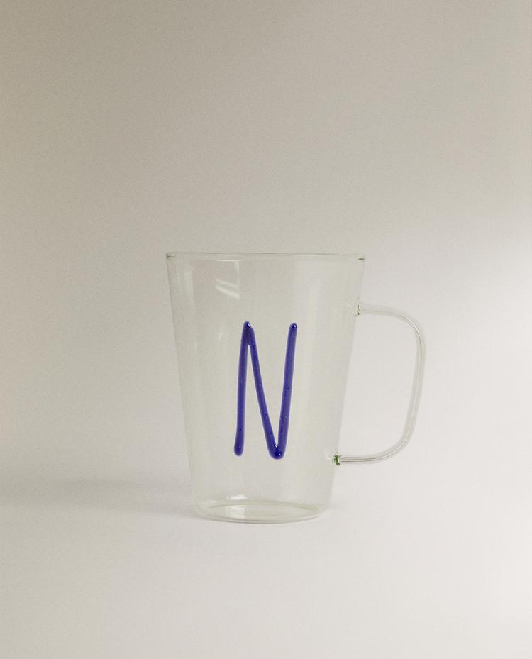 BOROSILICATE MUG WITH INITIAL N