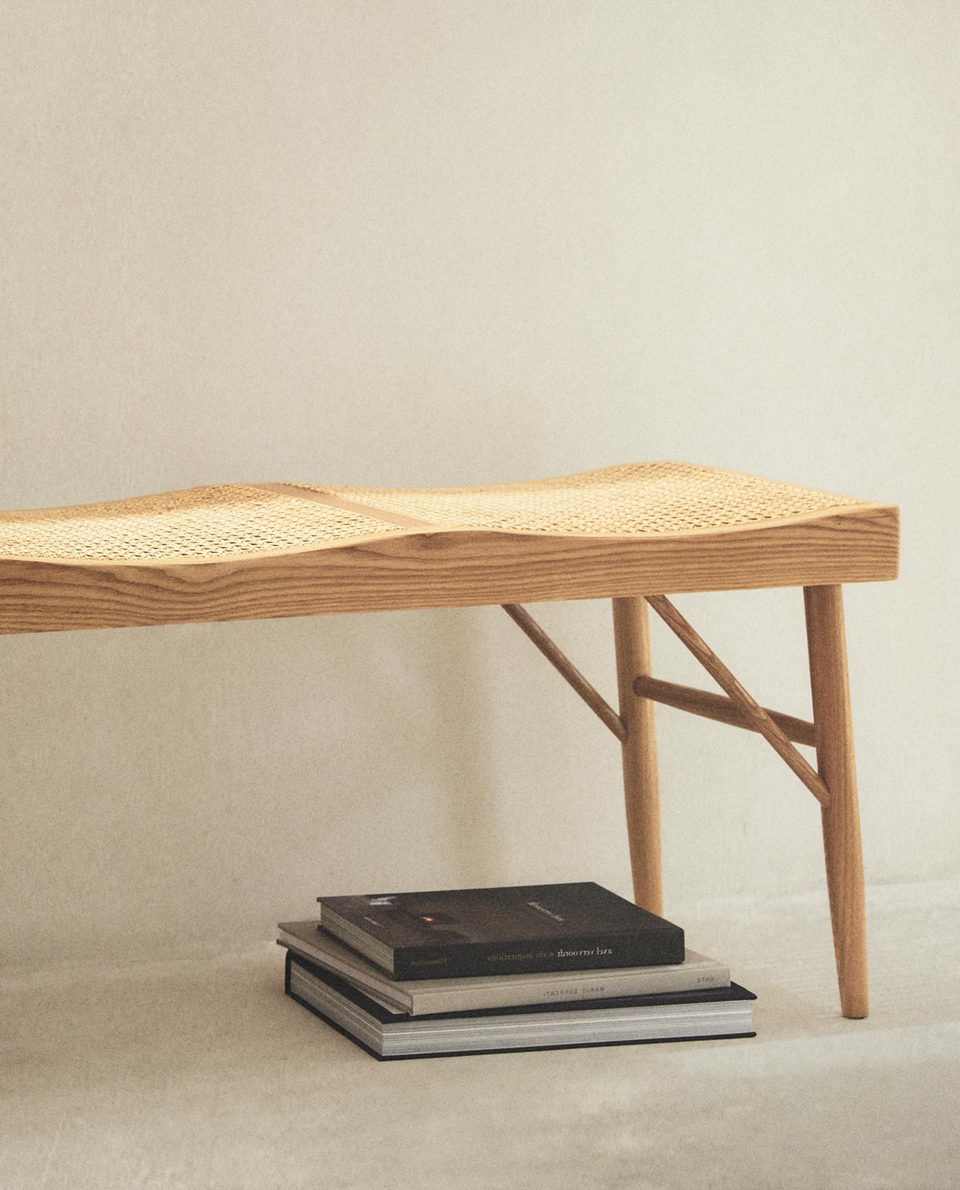 WOOD AND RATTAN BENCH | Zara Home United Kingdom