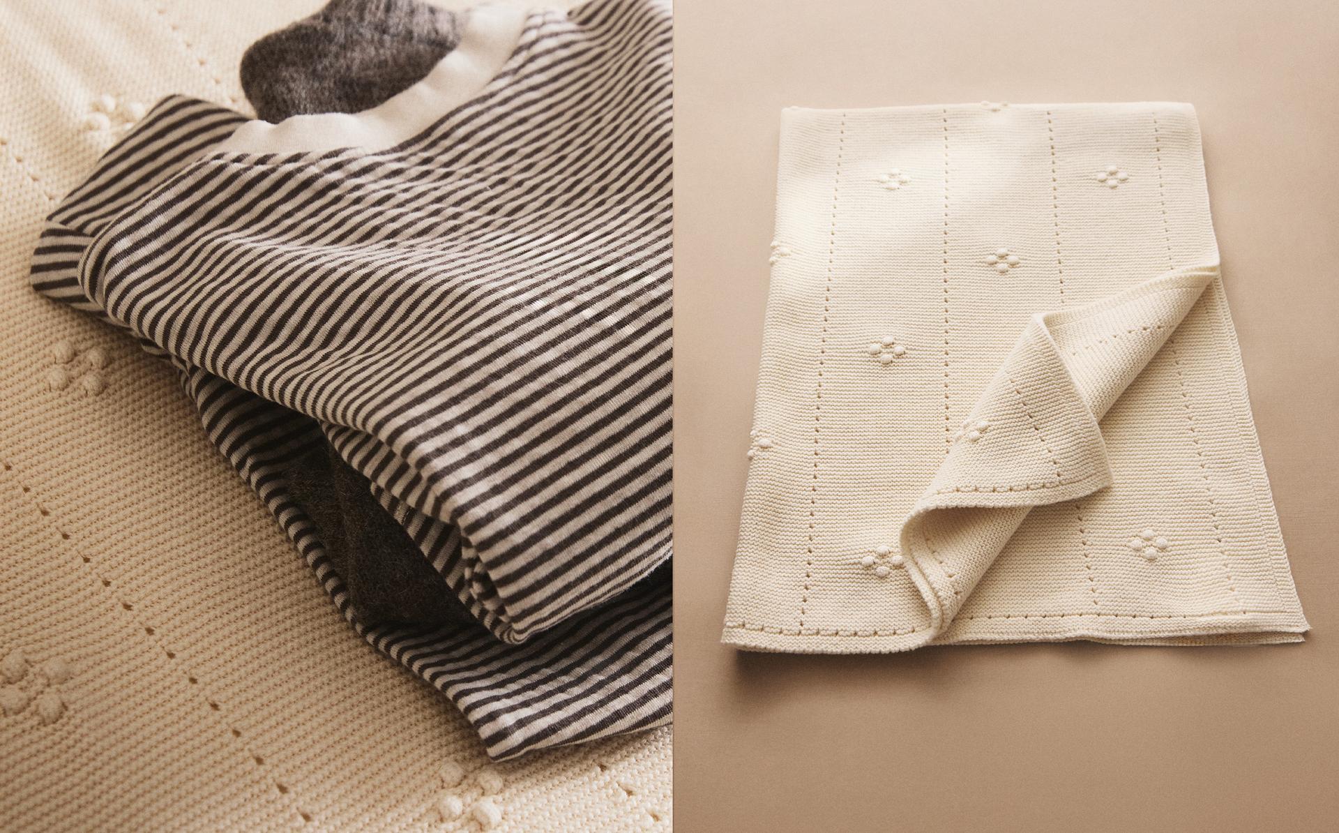 KIDS' CLOTHES AND OPENWORK COTTON BABY BLANKET