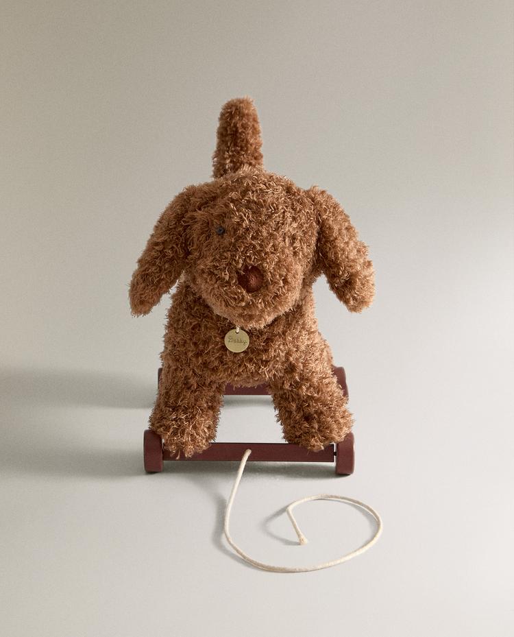 KIDS' SOFT TOY DOG WITH WHEELS