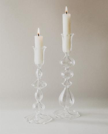 PRZEZROCZYSTY SZKLANY ŚWIECZNIK