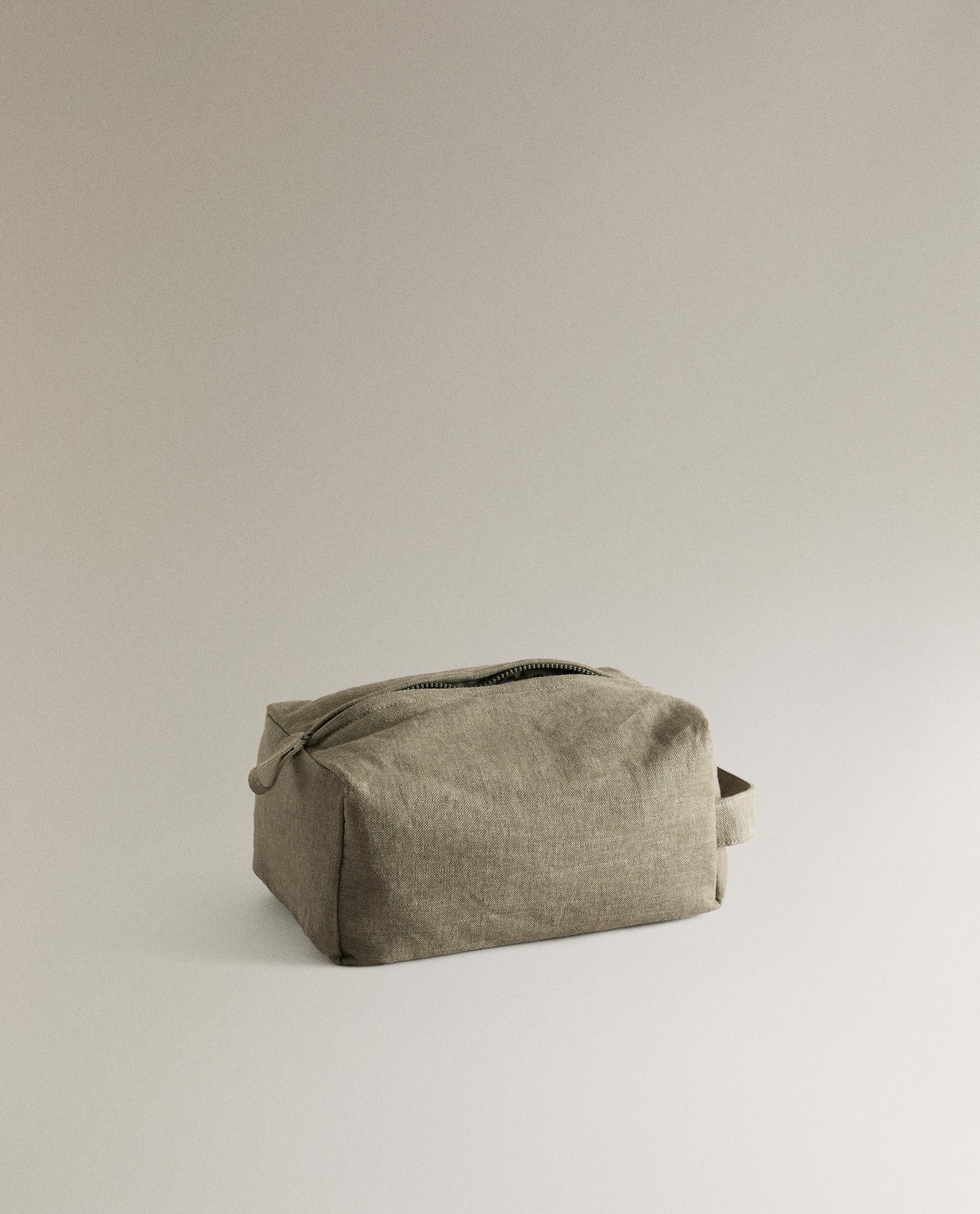 MEDIUM LINEN TOILETRY BAG