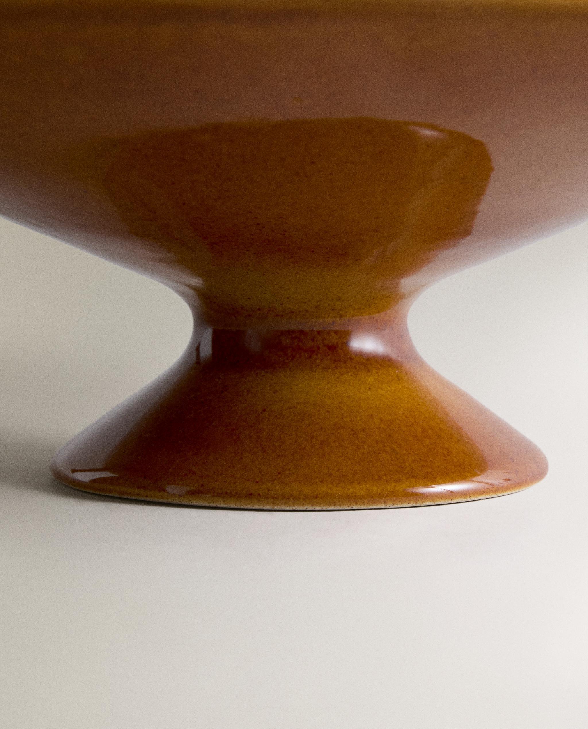 DECORATIVE BROWN CERAMIC BOWL product thumbnail 2