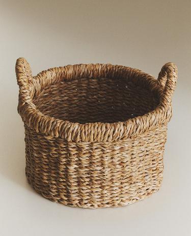 CYLINDRICAL SEAGRASS BASKET
