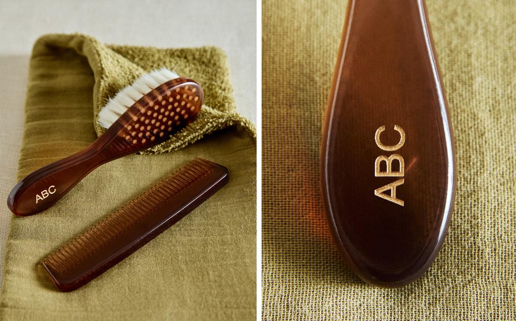 ACETATE BABY BRUSH AND COMB SET ACETATE BABY BRUSH AND COMB SET