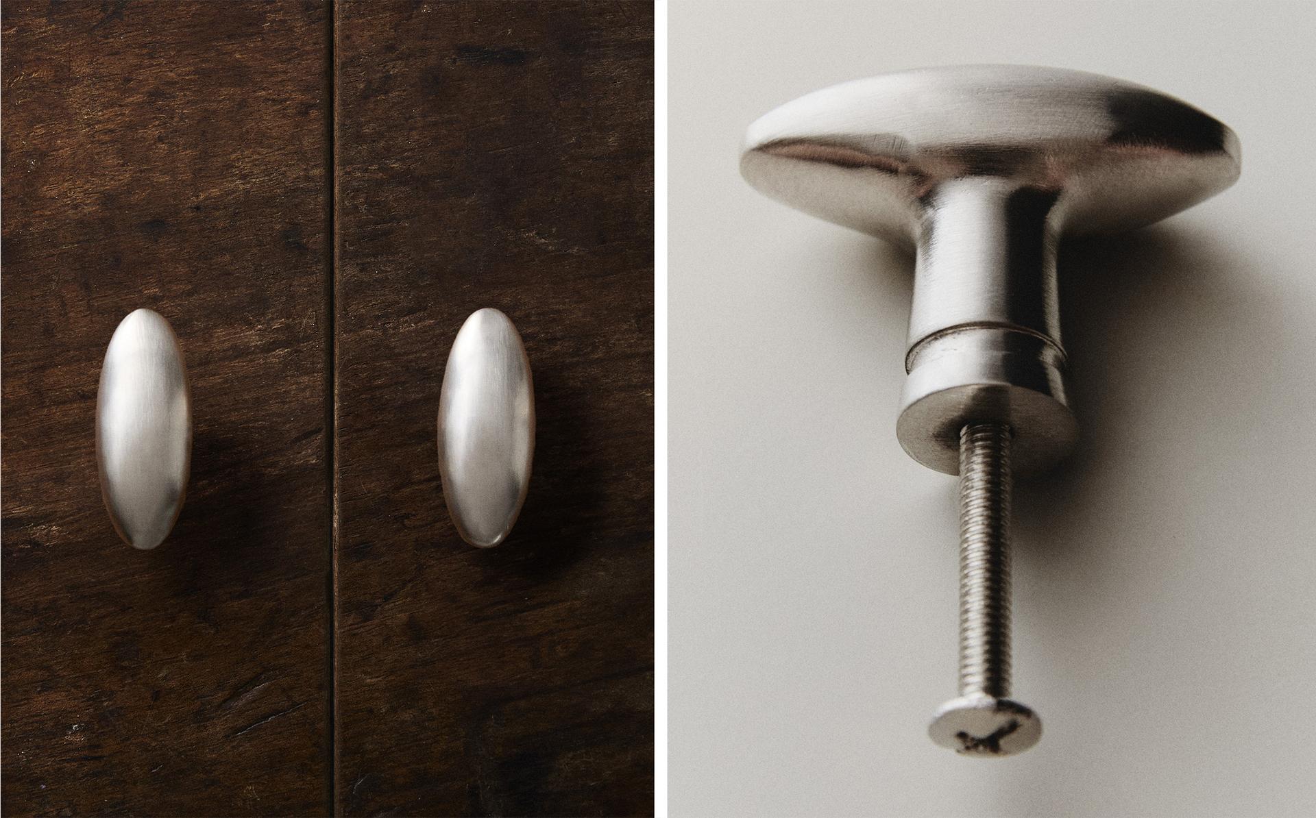 LOT BOUTONS MEUBLE MÉTAL BRILLANT (LOT DE 2)