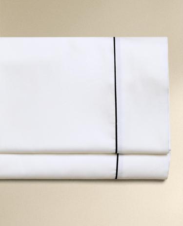 SATEEN FLAT SHEET WITH PIPING
