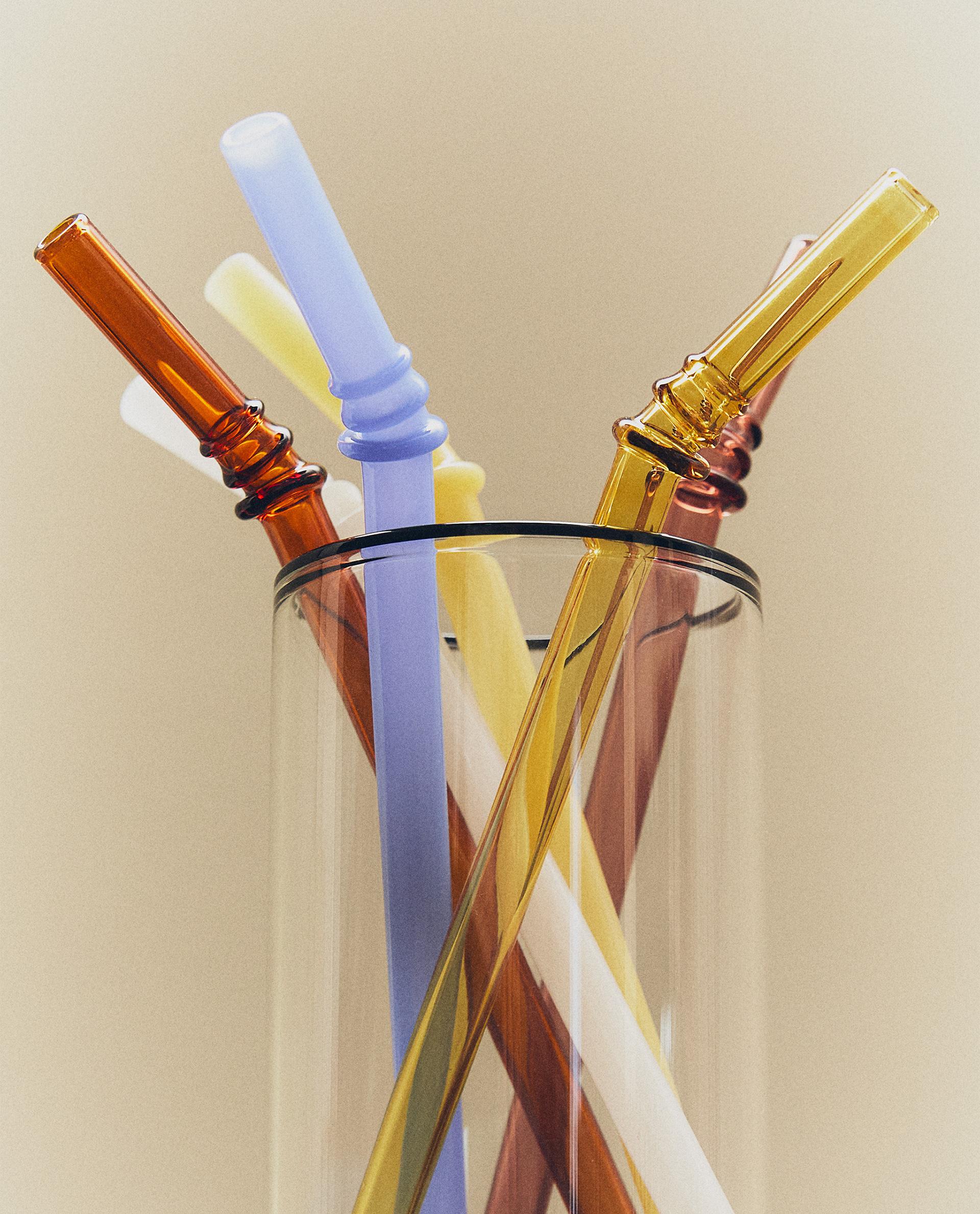 SET OF BOROSILICATE GLASS STRAWS