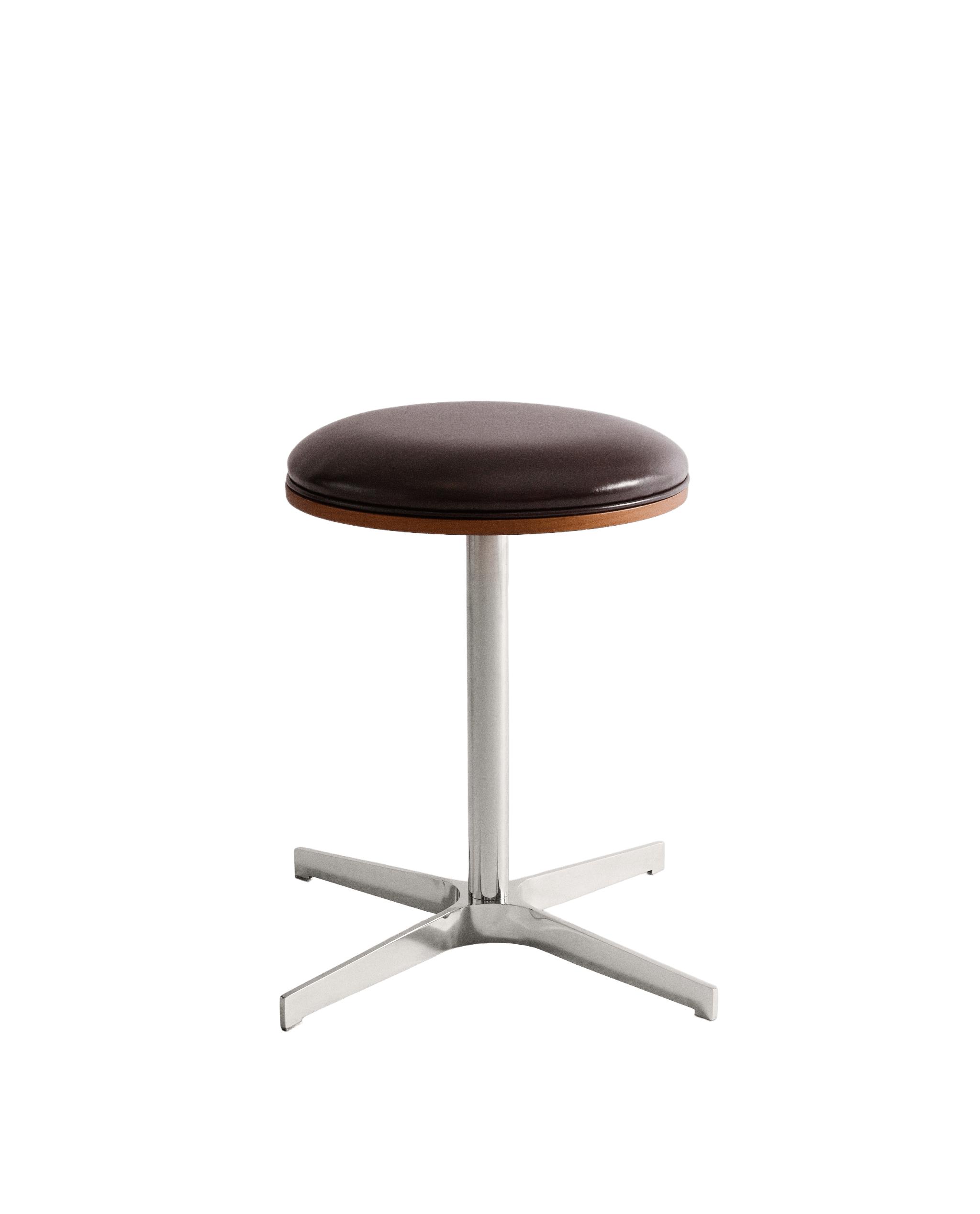 LEATHER AND STAINLESS STEEL STOOL product thumbnail 6