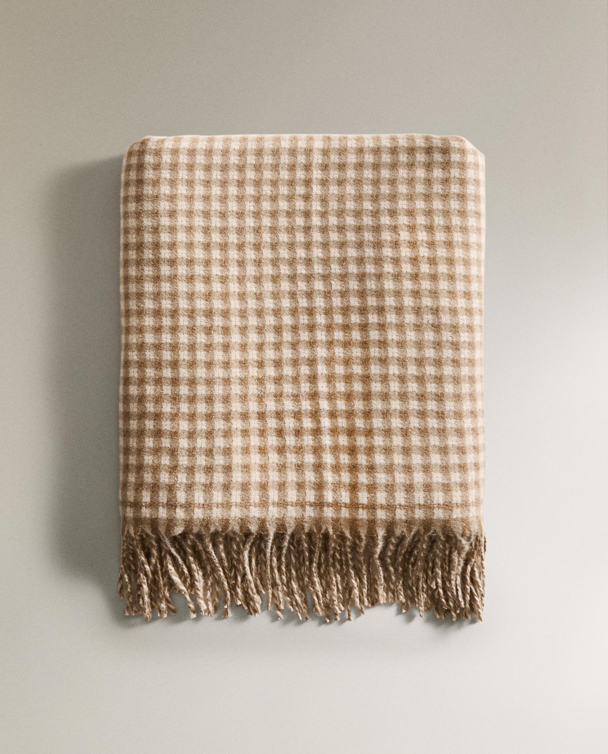 チェック柄フリンジブランケット | Zara Home 日本/Japan