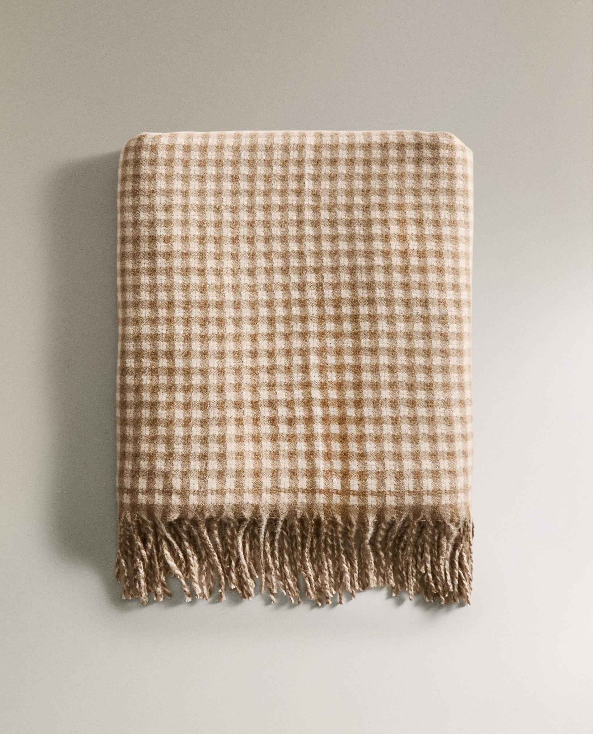 フリンジ チェック柄 ブランケット フリンジ チェック柄 ブランケット