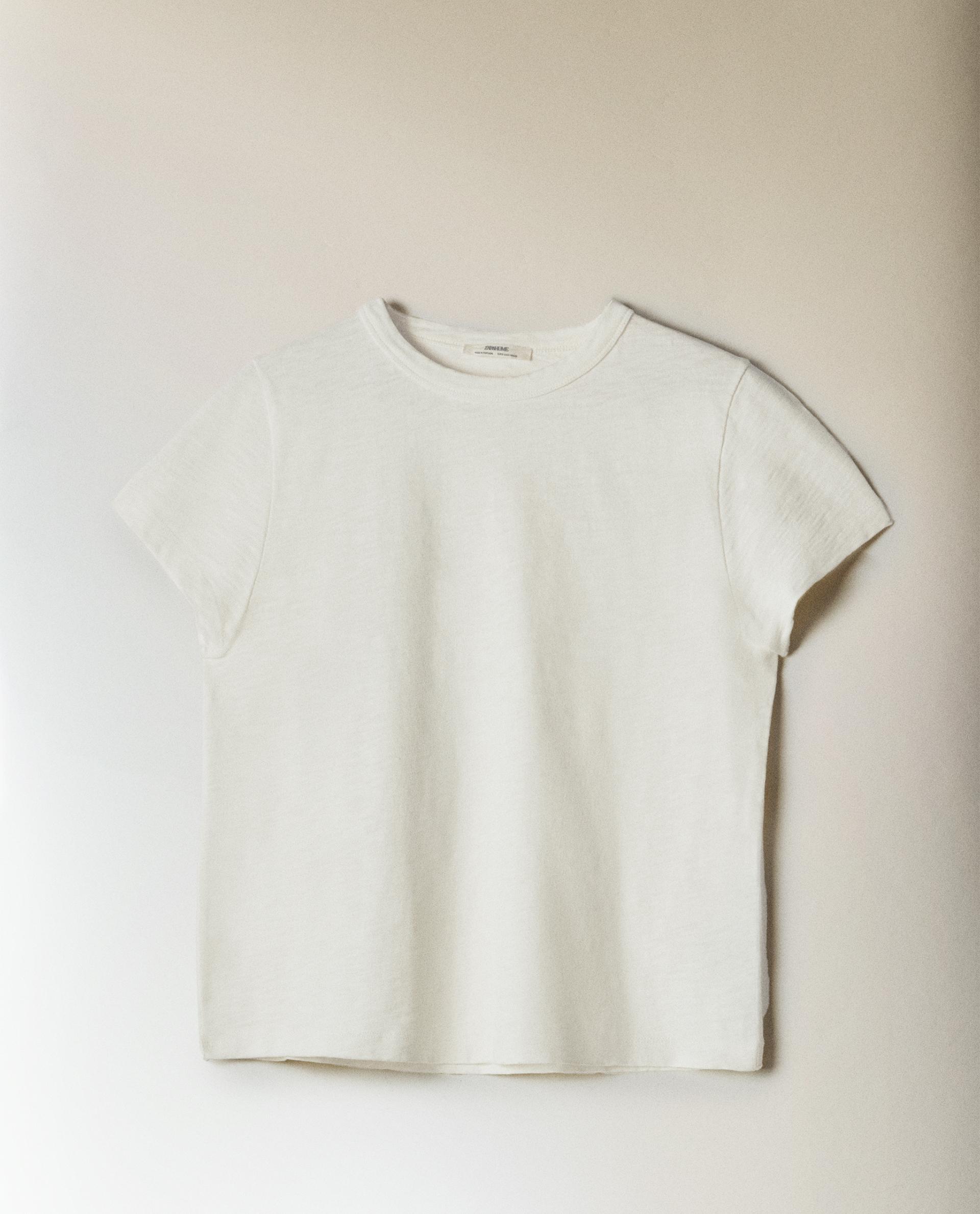 Crop Top Top Rib Cuello Alto Zara CAMISETA ALGODÓN Zara Home Colombia