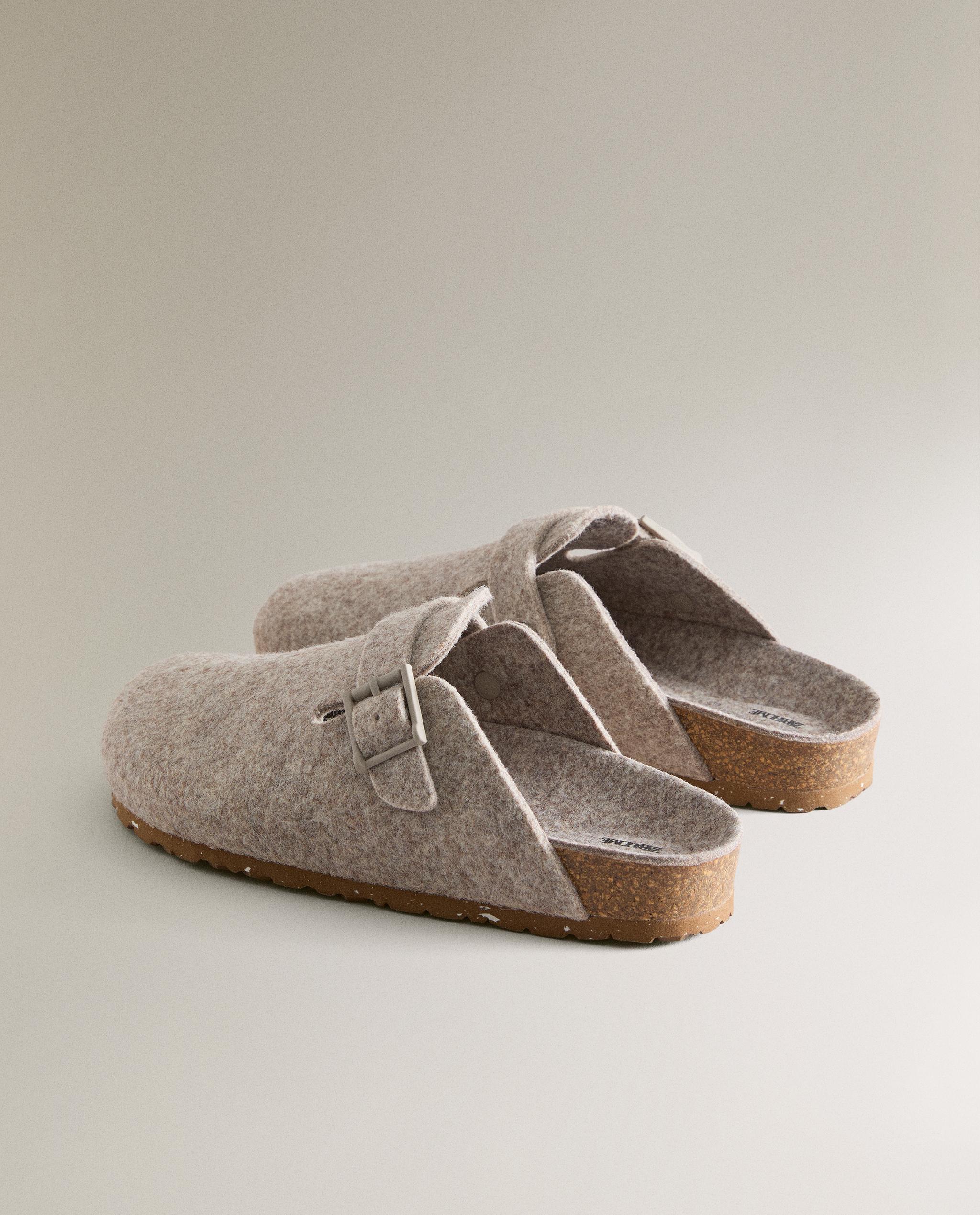 BUCKLED FELT MULE CLOG SLIPPERS product thumbnail 6