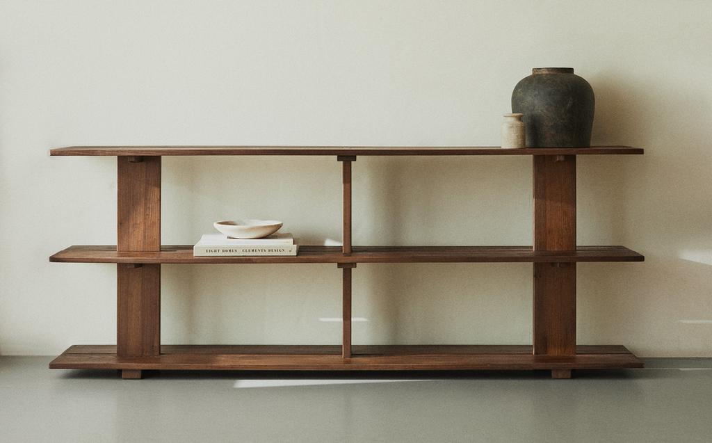 ÉTAGÈRE EN BOIS D'ORME TROIS TABLETTES ÉTAGÈRE EN BOIS D'ORME TROIS TABLETTES