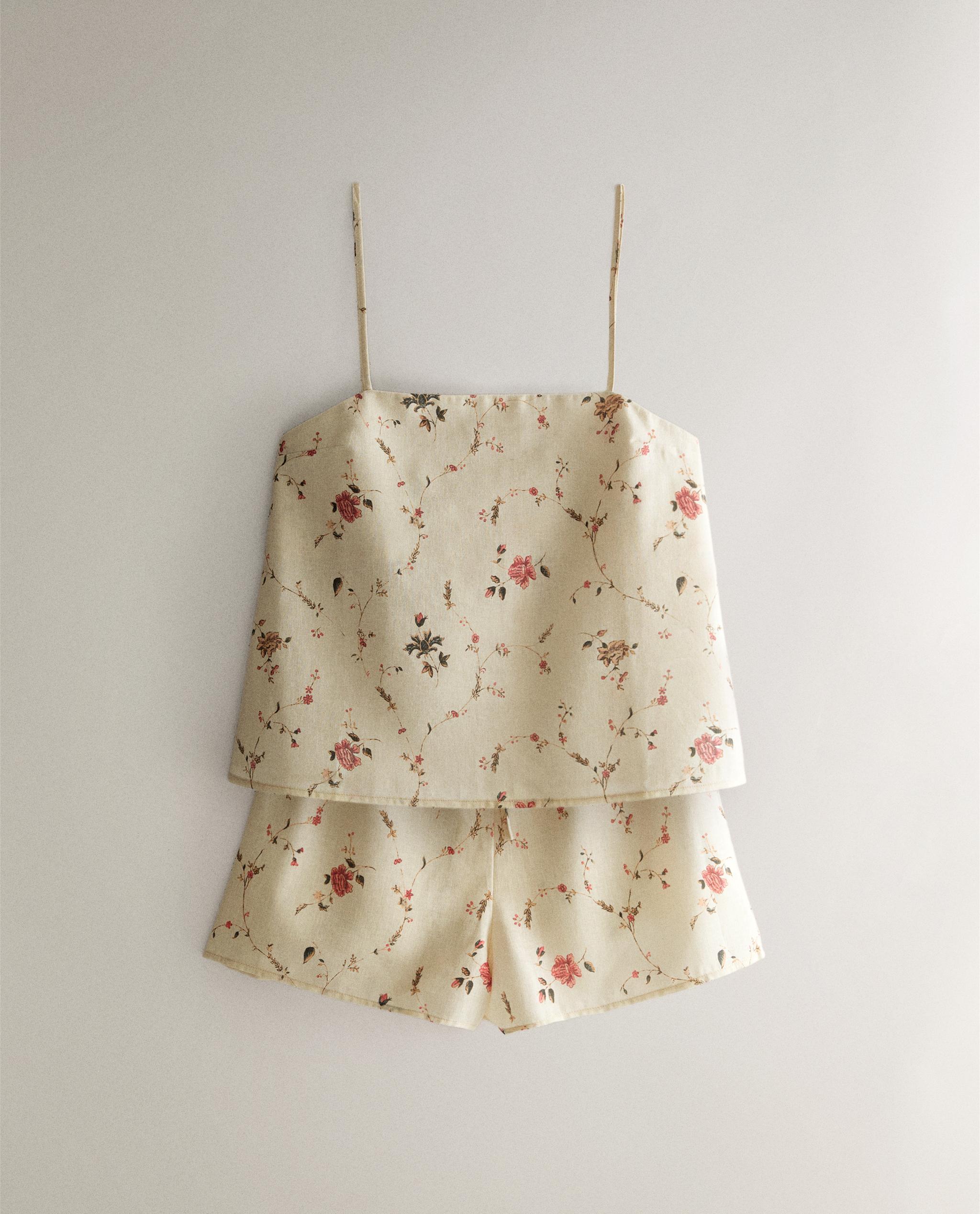 FLORAL PRINT LINEN AND COTTON TOP | KATHARINE POLE product thumbnail 2