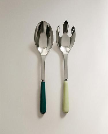CERAMIC HANDLE SALAD CUTLERY SET (SET OF 2)