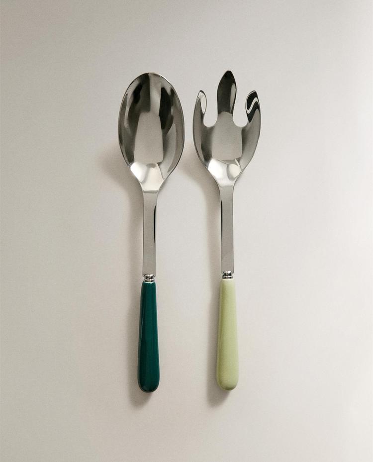 SET CUBIERTOS ENSALADA MANGO CERÁMICA (SET DE 2)