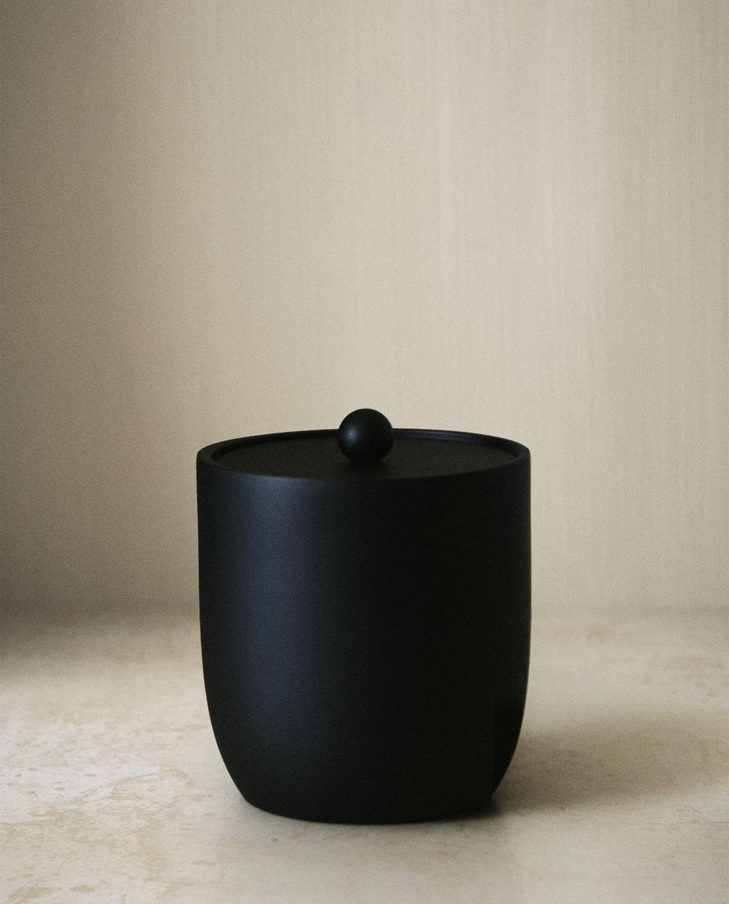 BLACK RESIN BATHROOM ORGANIZER JAR BLACK RESIN BATHROOM ORGANIZER JAR