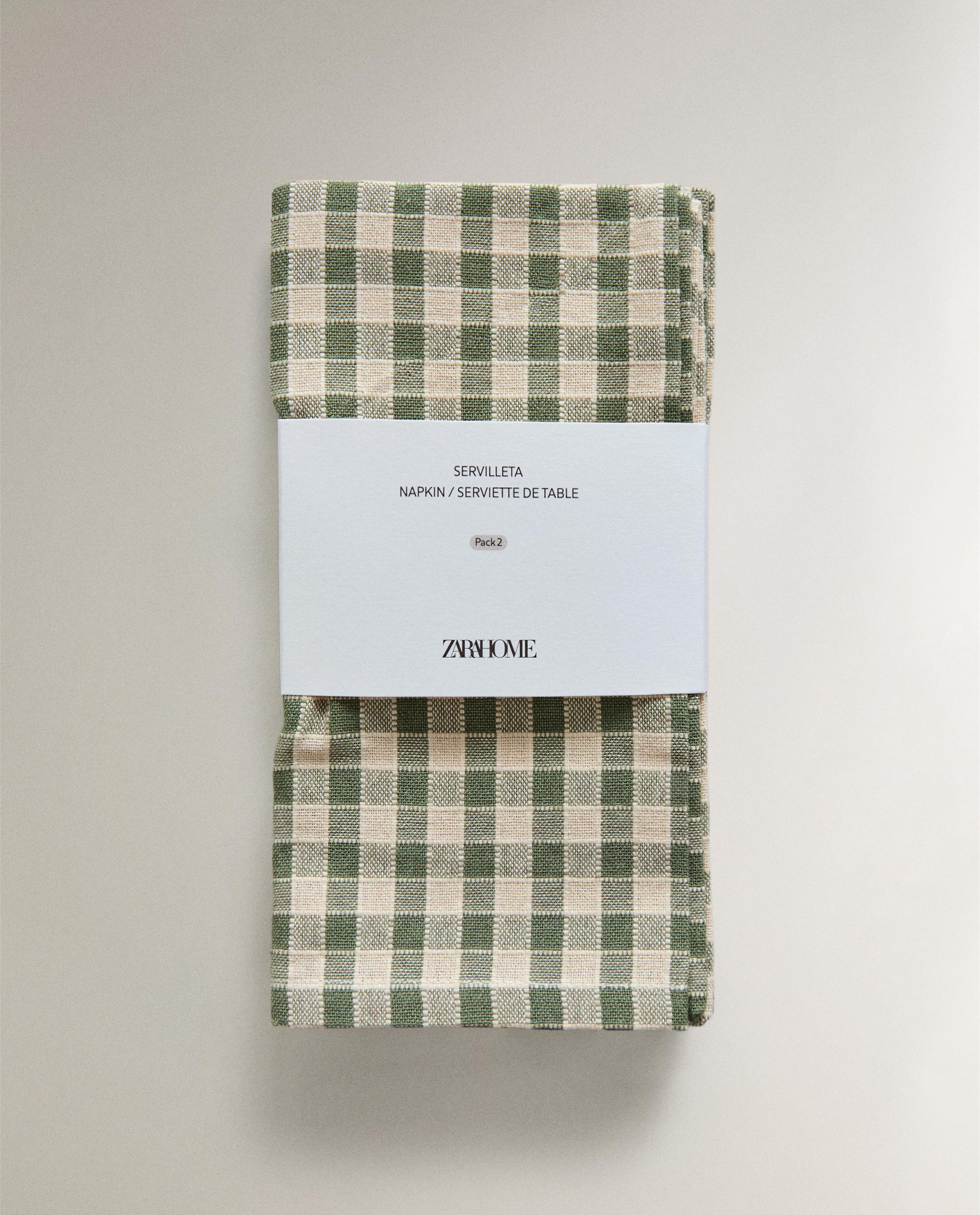 PACK OF CHECK NAPKINS WITH TOPSTITCHING (PACK OF 2) product thumbnail 3