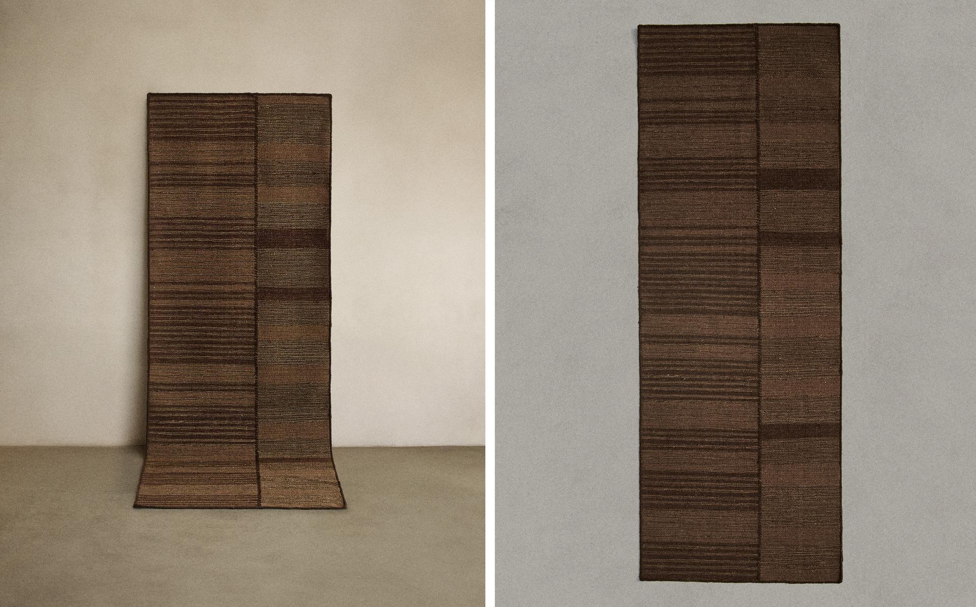 TAPETE DE LÃ COM LINHAS EM CONTRASTE TAPETE DE LÃ COM LINHAS EM CONTRASTE