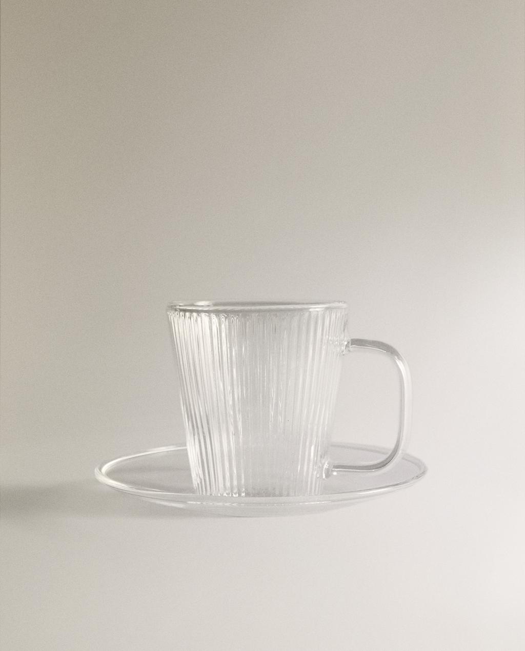 TASSE À CAFÉ ET SOUCOUPE BOROSILICATE