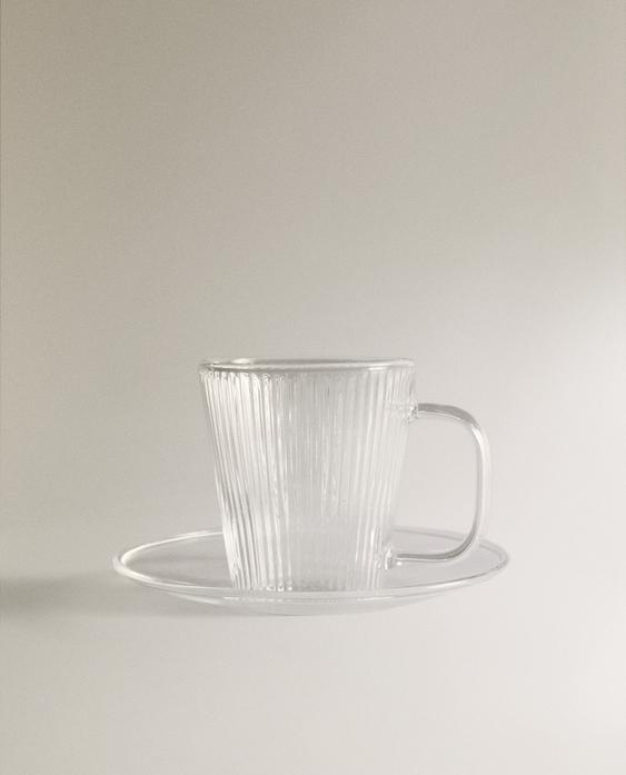BOROSILICATE GLASS COFFEE CUP AND SAUCER BOROSILICATE GLASS COFFEE CUP AND SAUCER